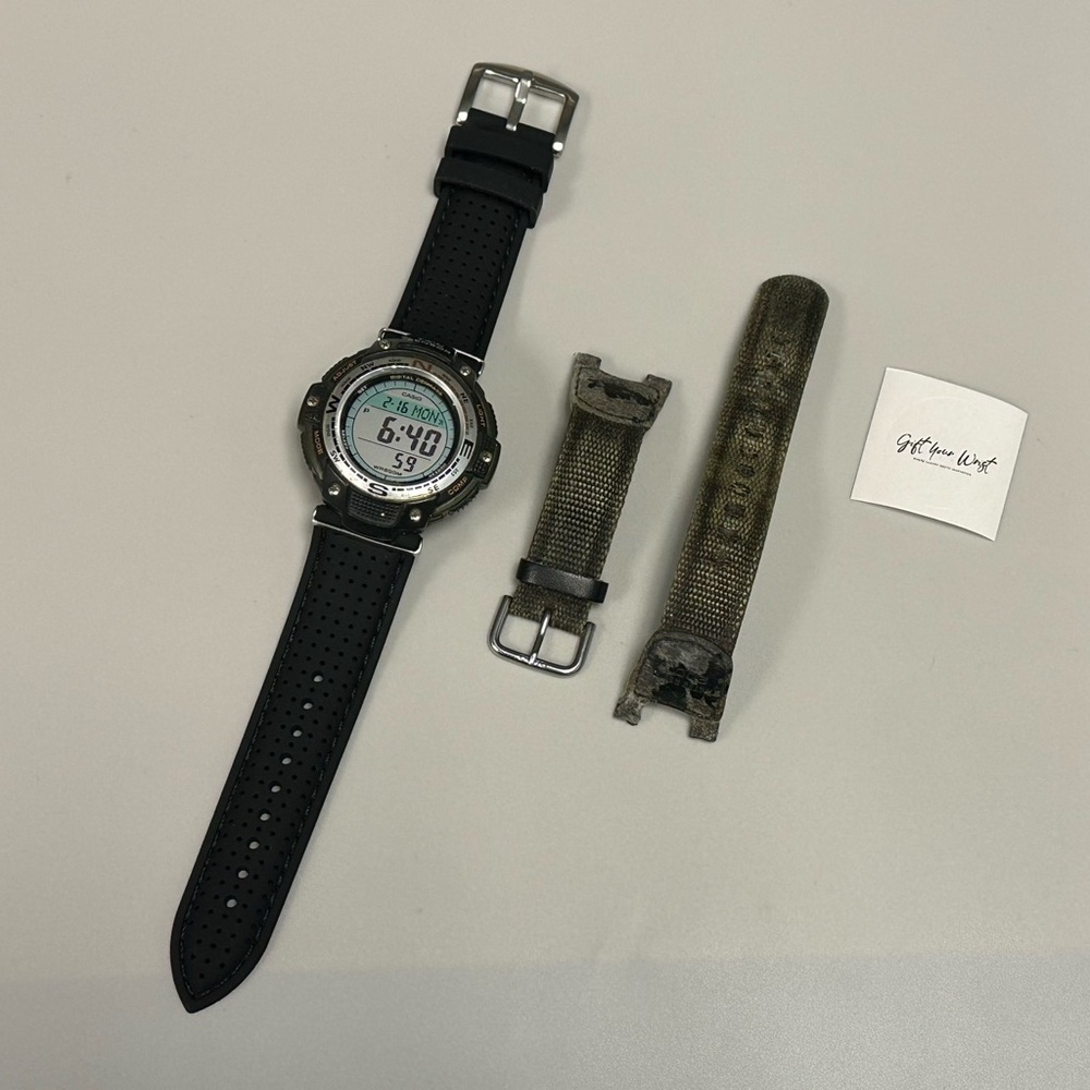 Casio SGW100B-3V Digital Twin Sensor Black & Green 48mm Resin Men’s Sport Watch - Picture 3 of 12